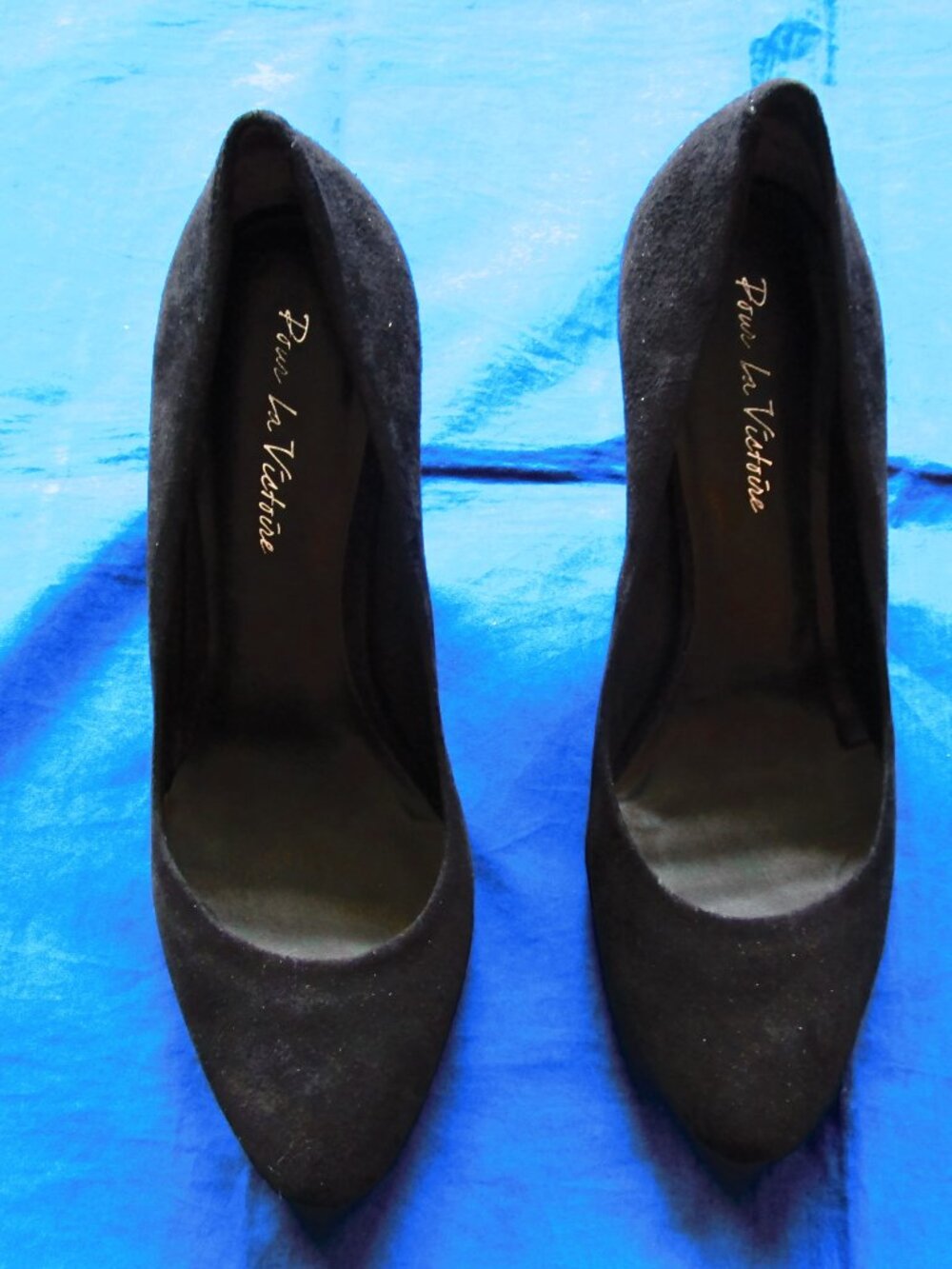 BLACK SUEDE HIGH HEEL SHOES-POUR LA VICTOIRE---805M